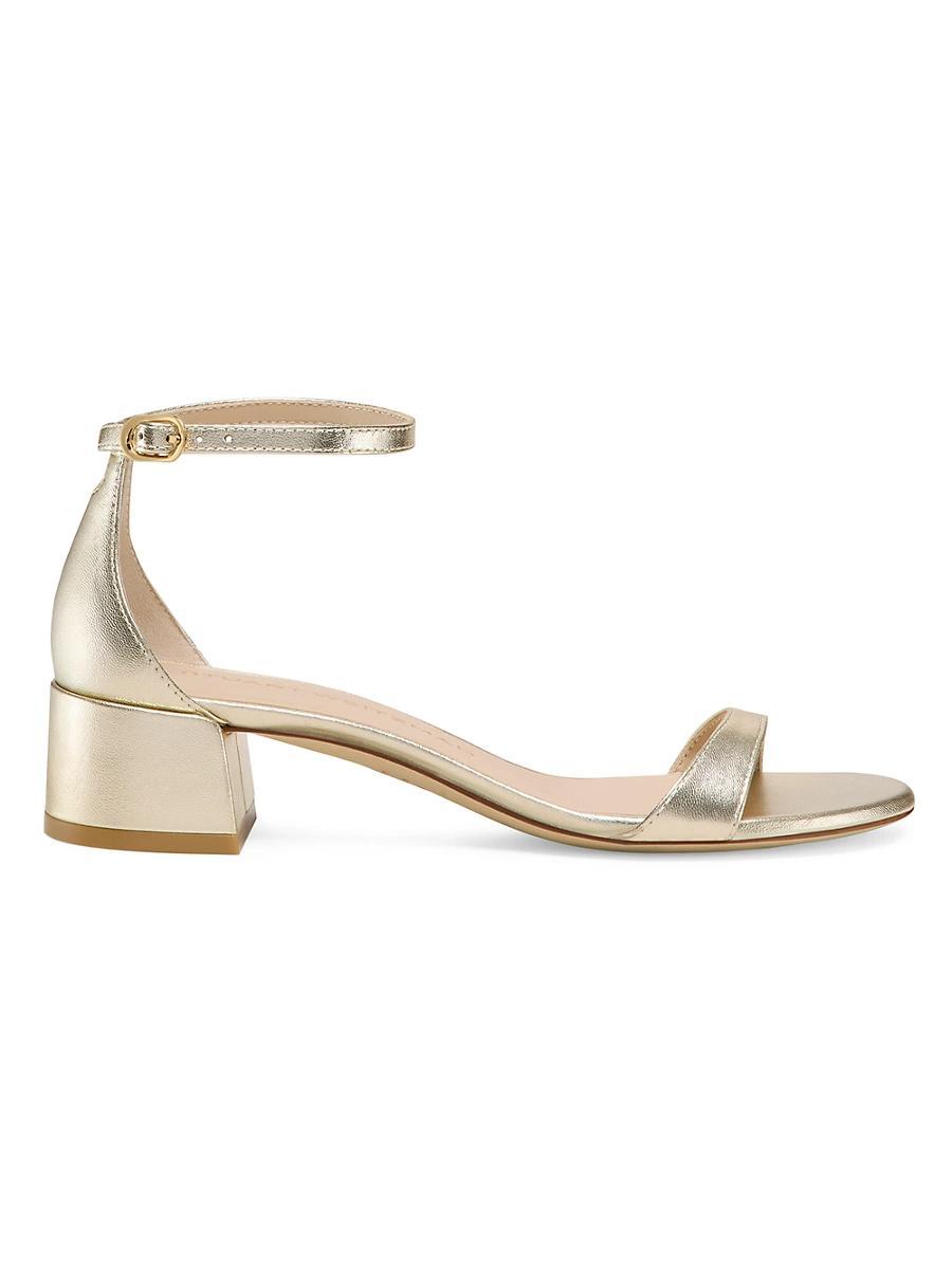 Womens Nudist Metallic Leather 35MM Block Sandals Product Image