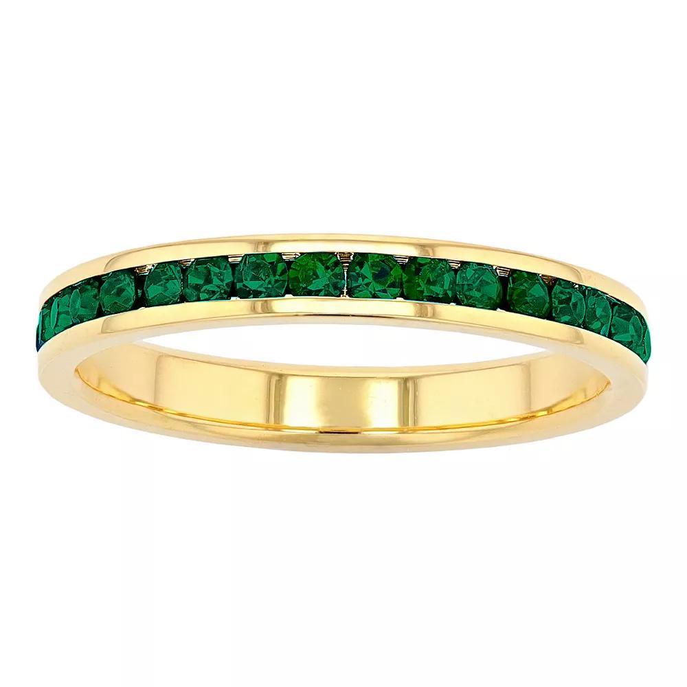 Traditions Jewelry Company 18k Gold Over Silver Birthstone Crystal Eternity Ring, Womens, 18k Gold Plated August Product Image