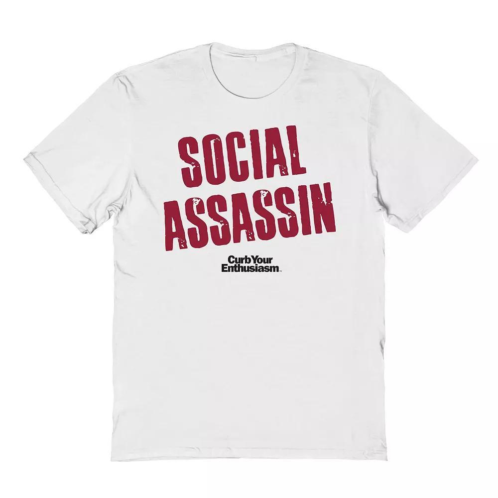 Men's Social Assassin CYE Curb Your Enthusiasm Graphic Tee, Size: Small, White Product Image