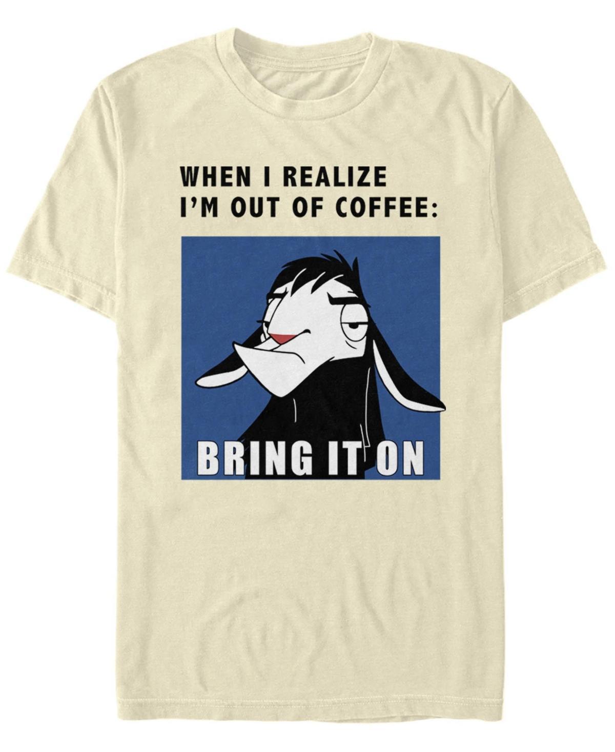 Men's Disney's The Emperor's New Groove Kuzco Out Of Coffee Tee, Size: 3XL, Natural Product Image