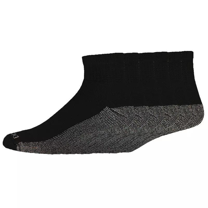 Dickies Mens 6pk Dri-Tech Quarter Socks - White 6-12: Cotton Blend, Midweight, Tagless, Machine Washable, Knit Construction Product Image