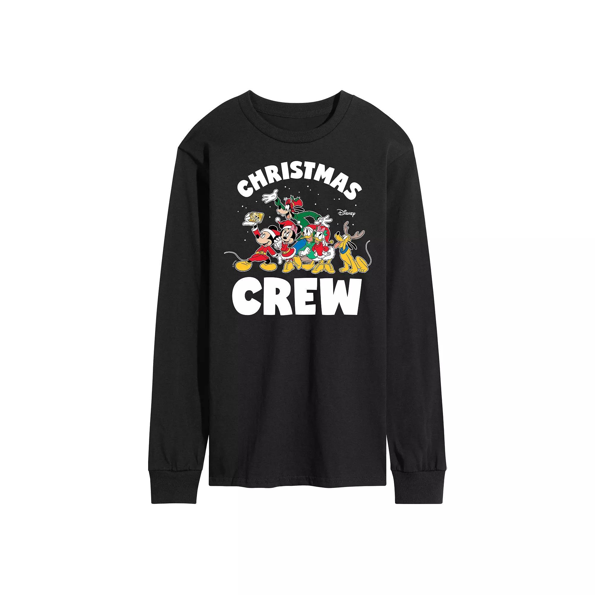 Disney's Men's Christmas Crew Long-sleeved Tee, Size: XXL, Black Product Image