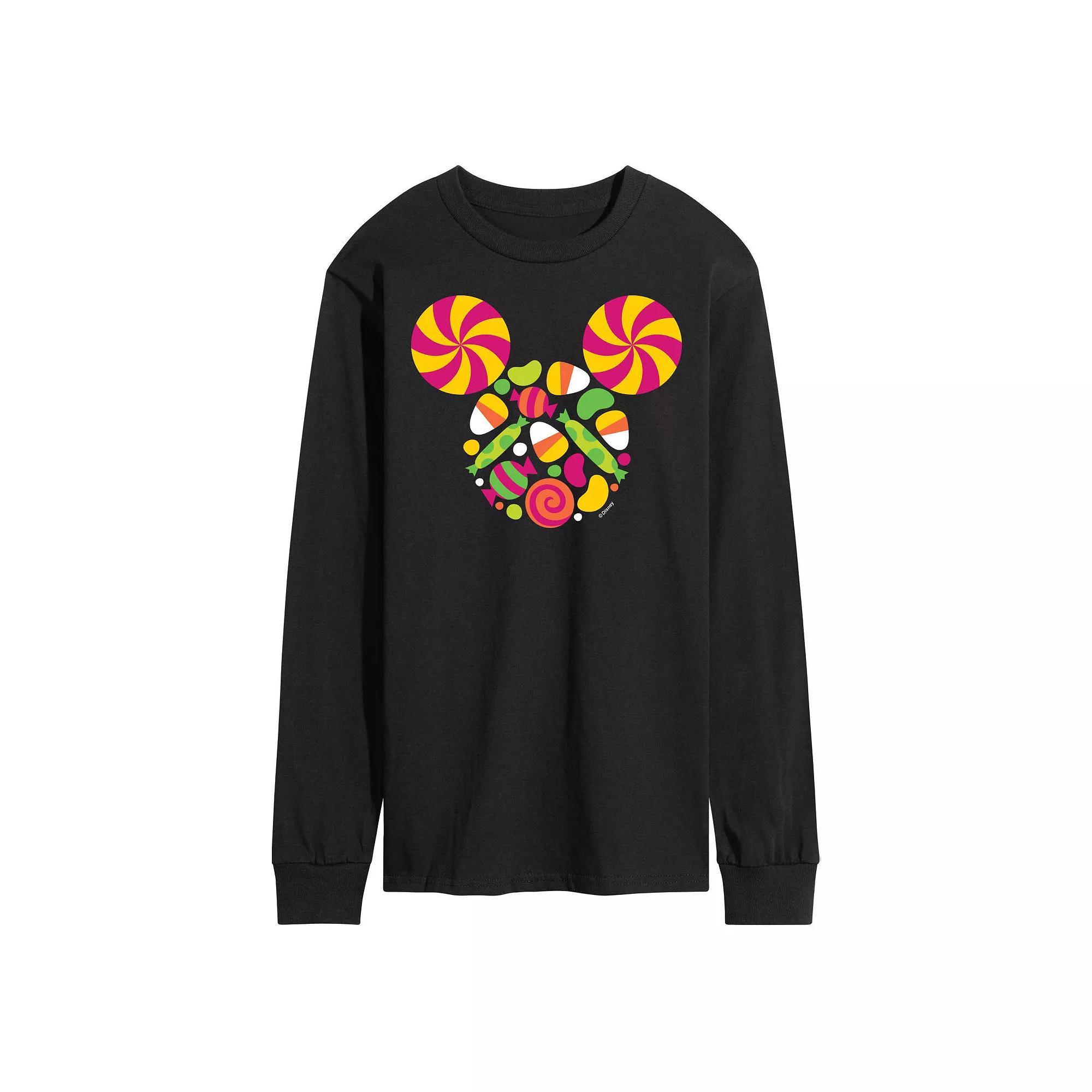 Disneys Mickey Mouse Mens Candy Long Sleeve Graphic Tee Product Image