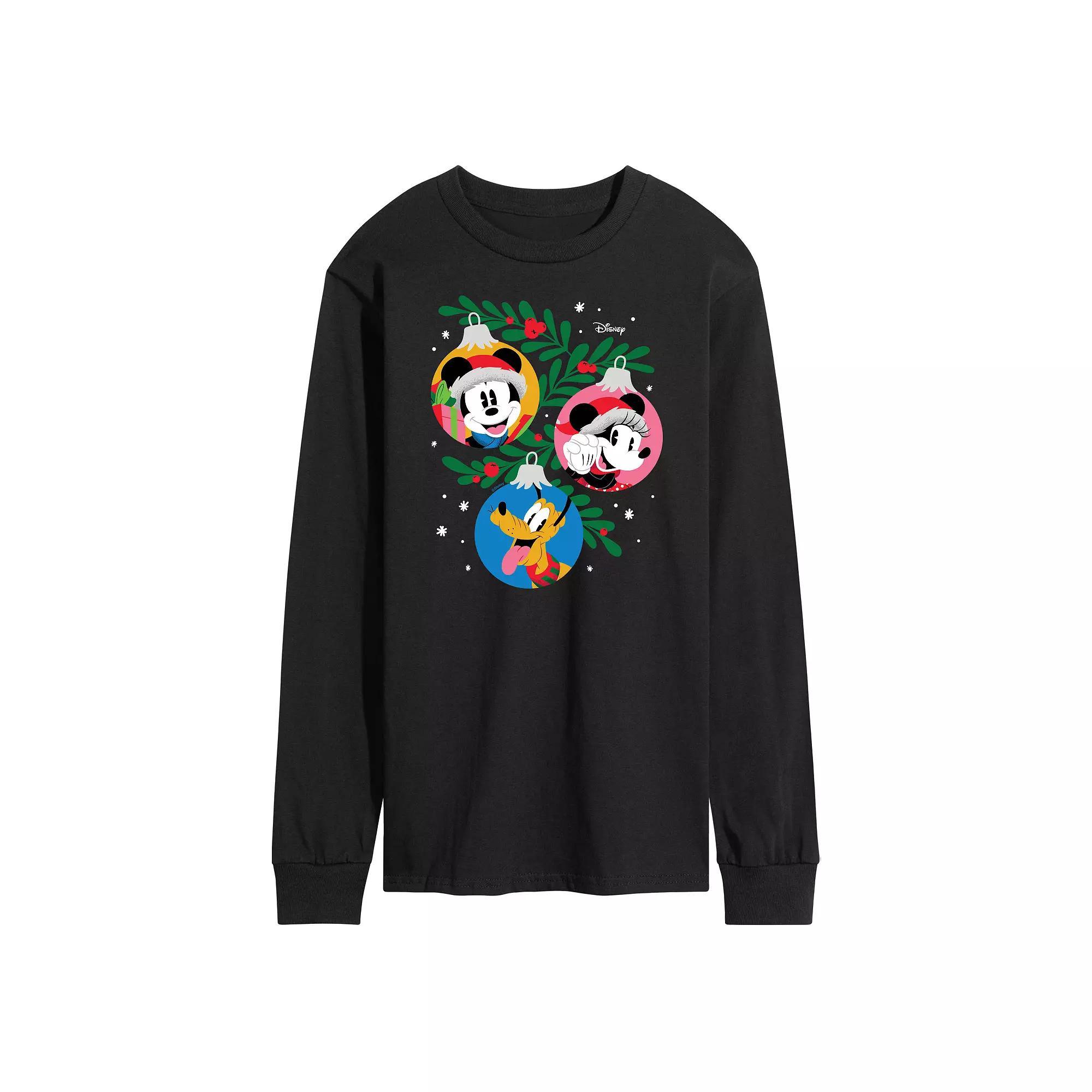 Disney's Mickey Mouse & Friends Men's Long Sleeve Graphic Tee, Size: Large, Black Product Image