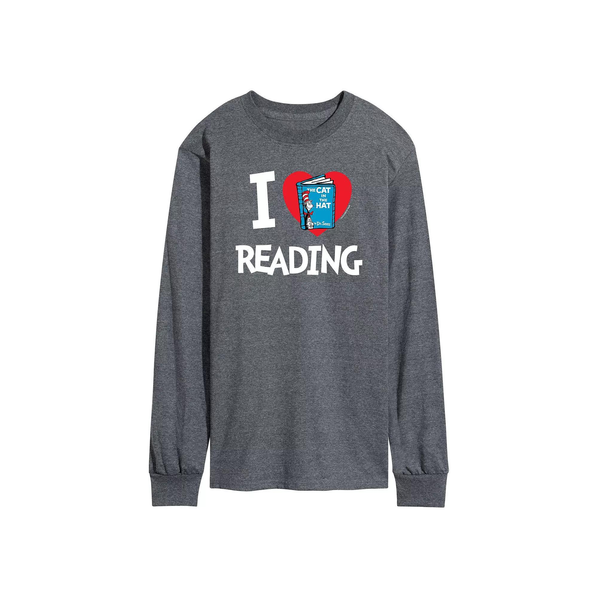 Mens Dr. Seuss I Love Reading Tee Grey Product Image
