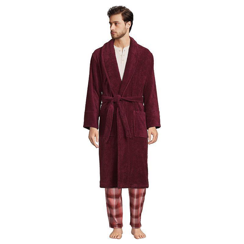 Big & Tall Lands' End Calf-Length Turkish Terry Robe, Men's, Size: Medium Tall, White Product Image