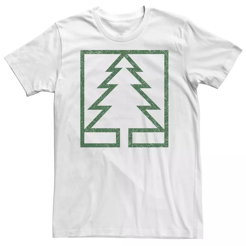 Big & Tall Pine Tree Square Graphic Tee, Men's, Size: 4XL, White Product Image