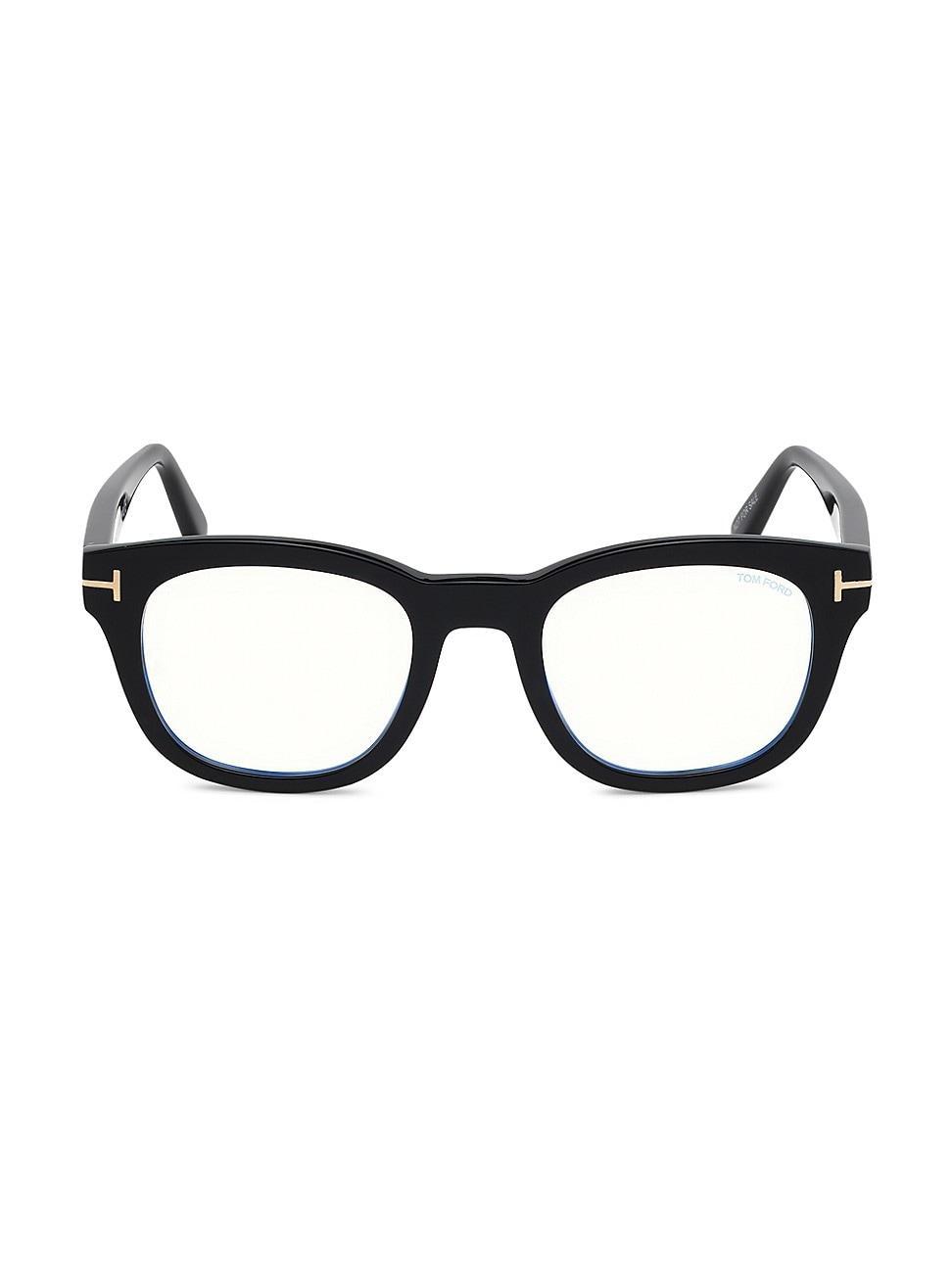 Womens 50MM Geometric Blue Block Optical Glasses Product Image