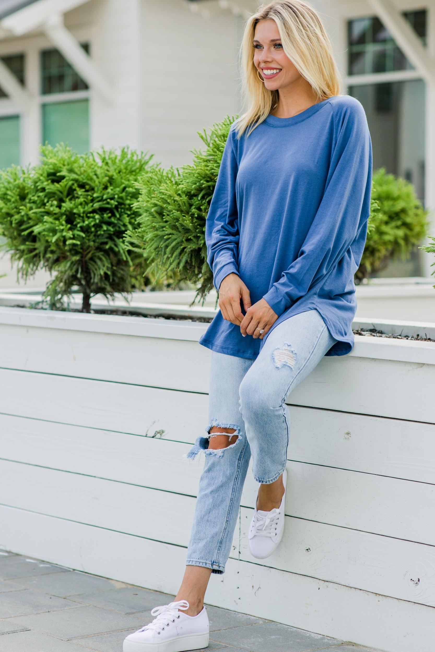Easy Like Sunday Denim Blue Tunic Female Product Image
