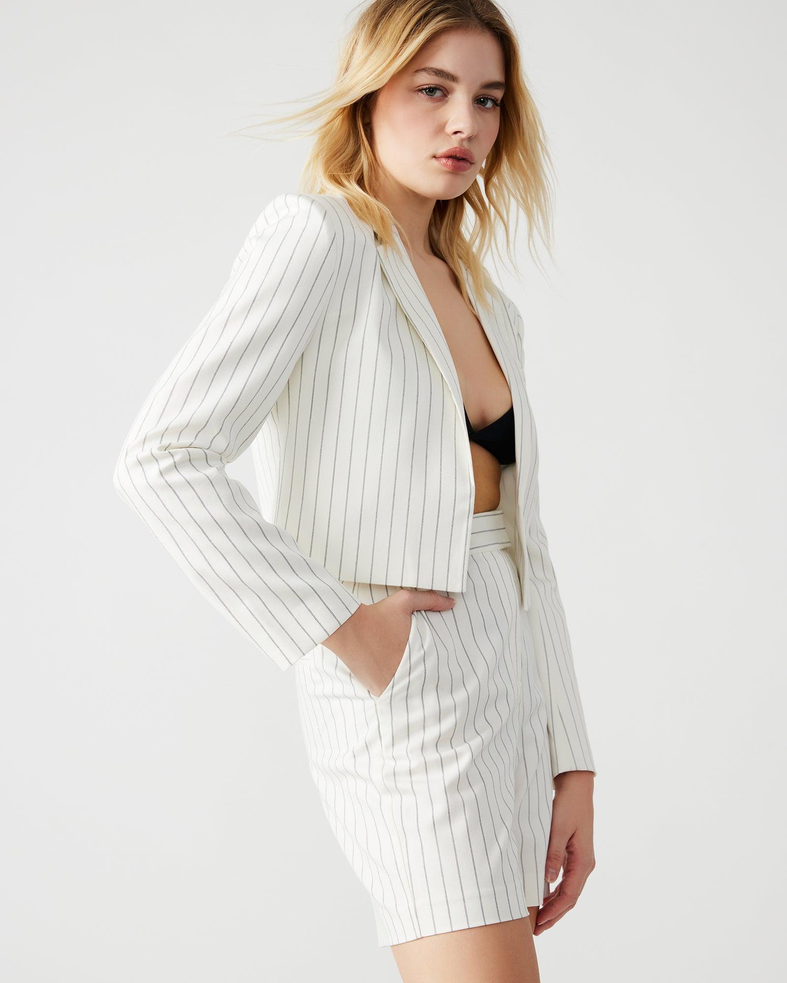 RUPI CROPPED BLAZER WHITE/BLACK Female Product Image