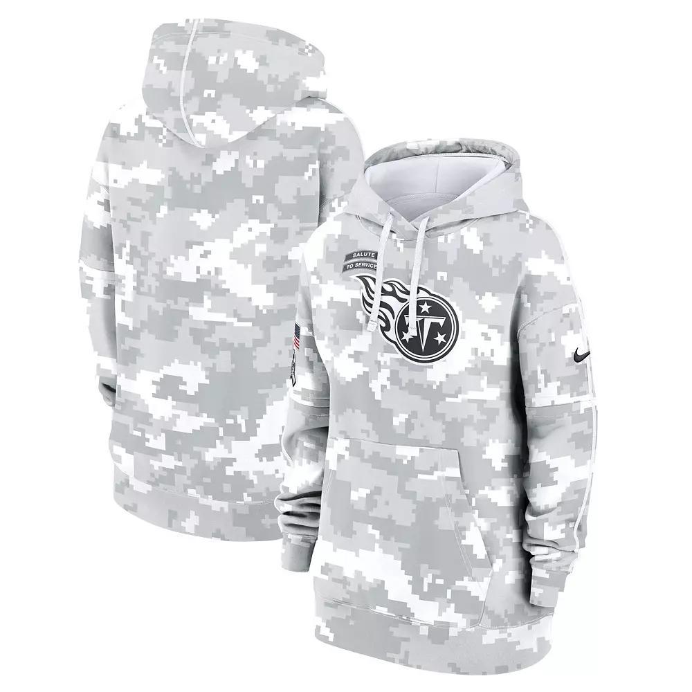 Women's Nike Arctic Camo Tennessee Titans 2024 Salute To Service Club Fleece Oversized Pullover Hoodie, Size: XS, Team Product Image