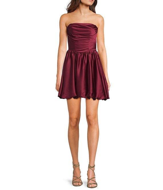 GB Social Strapless Bubble Hem Mini Dress Product Image