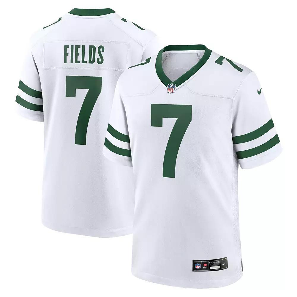 Men's Nike Justin Fields Legacy White New York Jets Game Jersey, Size: Small Product Image