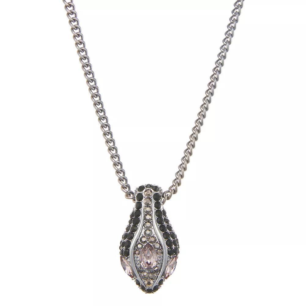 Simply Vera Vera Wang Silver Tone Snake Head Pendant Necklace, Womens, Black Product Image