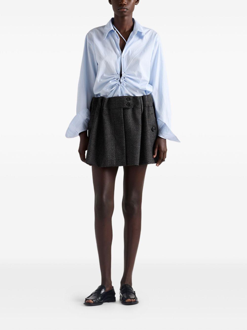 check-pattern wool mini skirt Product Image