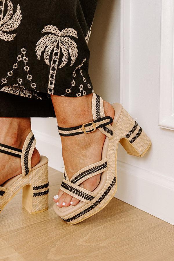 The Adelaide Raffia Woven Platform Heel in Natural Product Image
