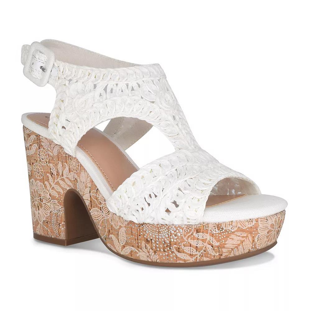 Impo® Osanna Woven Raffia Women's Platform Sandals, Size: 9.5 Medium, White Product Image
