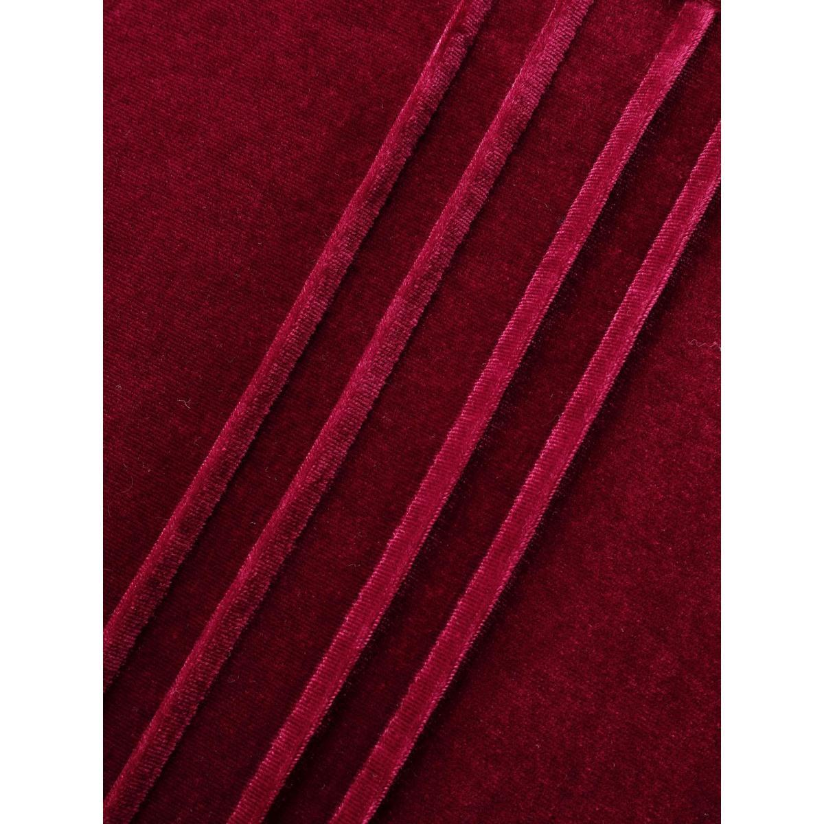 Plus Size Scarlet Plain Round Neck Gathered Velvet Blouse Women Elegant Long Sleeve Round Neck Everyday Blouses BloomChic 30/6X Product Image