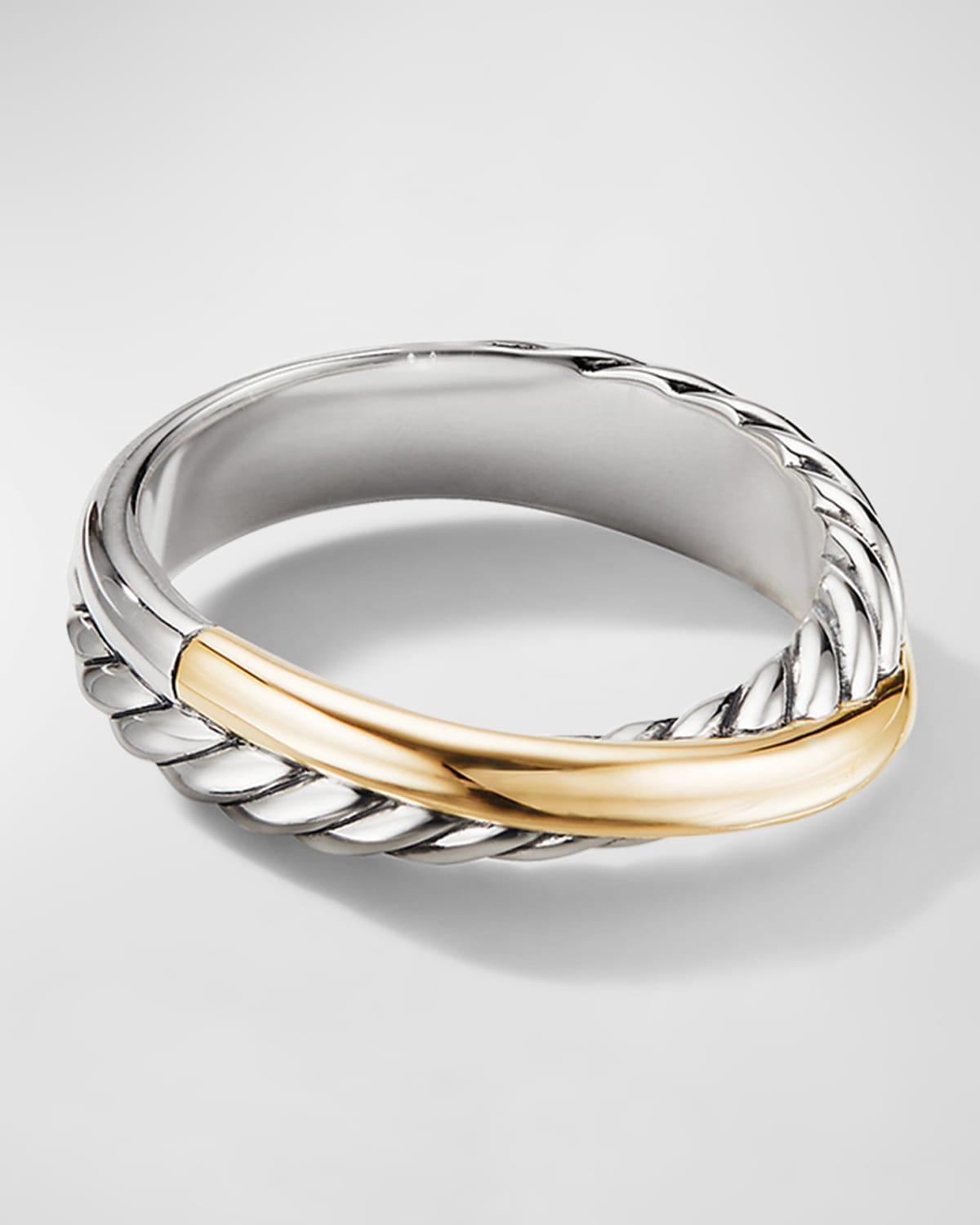 David Yurman Sterling Silver & 18K Yellow Gold Crossover Ring Product Image