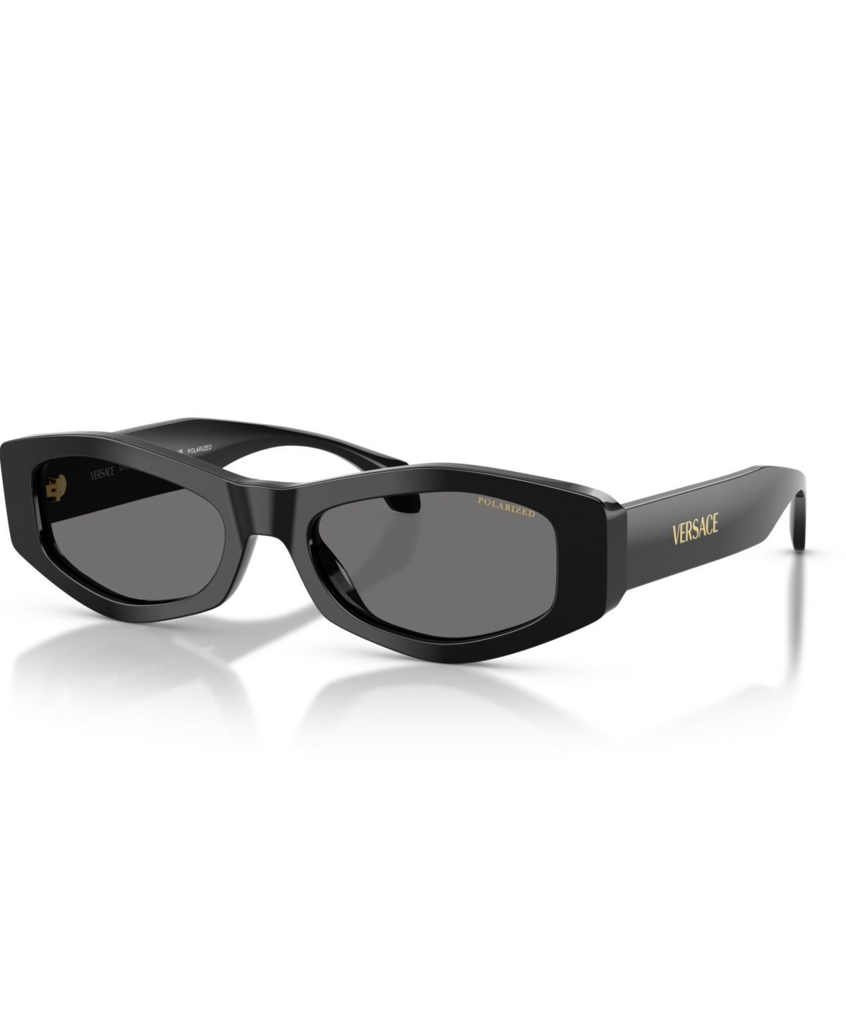 VERSACE Ve4487 Oval Logo-print Sunglasses In Black Product Image