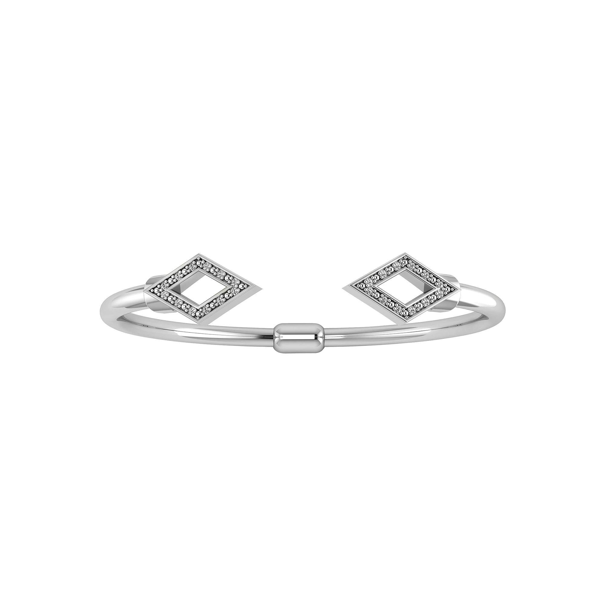 Sterling Silver Diamond Accent Bangle Bracelet, Women's Product Image