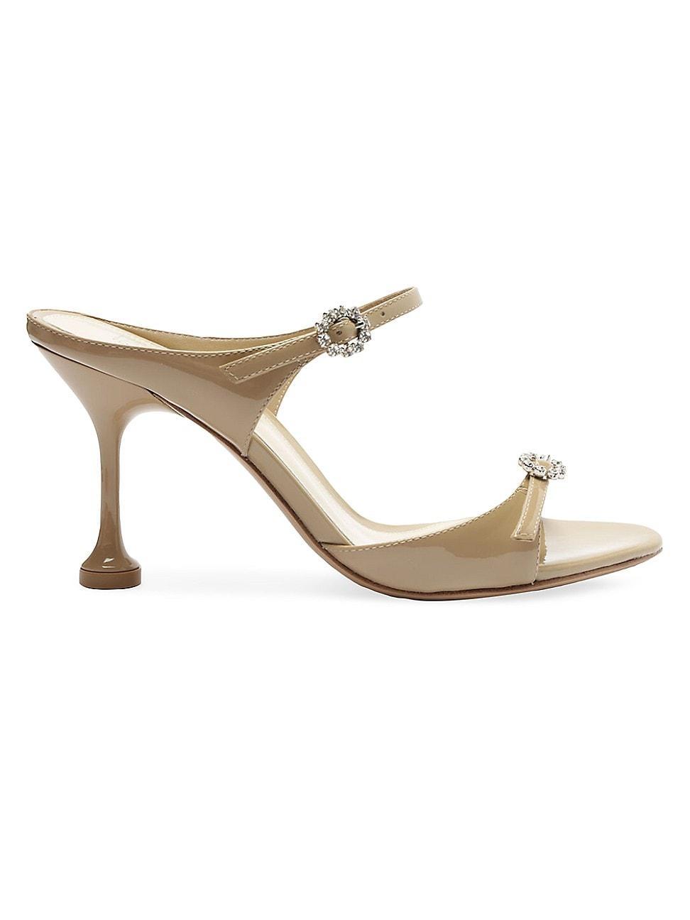 Womens Anastasia 85MM Crystal-Embellished Patent Leather Sandals Product Image