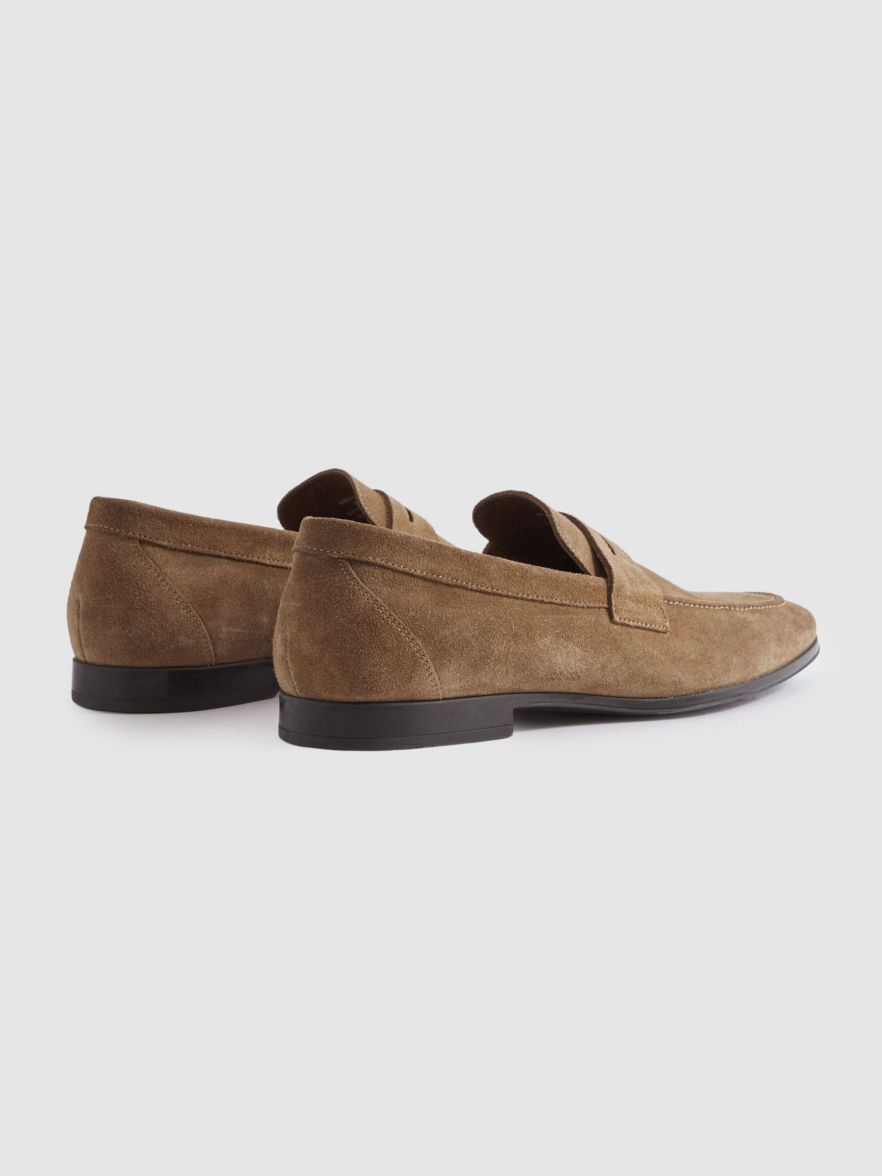 Suede Slip On Loafers in Stone Product Image