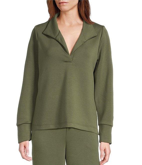 Tommy Bahama Palm Voyage Knit 4-Way Stretch Johnny Collar Long Sleeve Sweatshirt Product Image