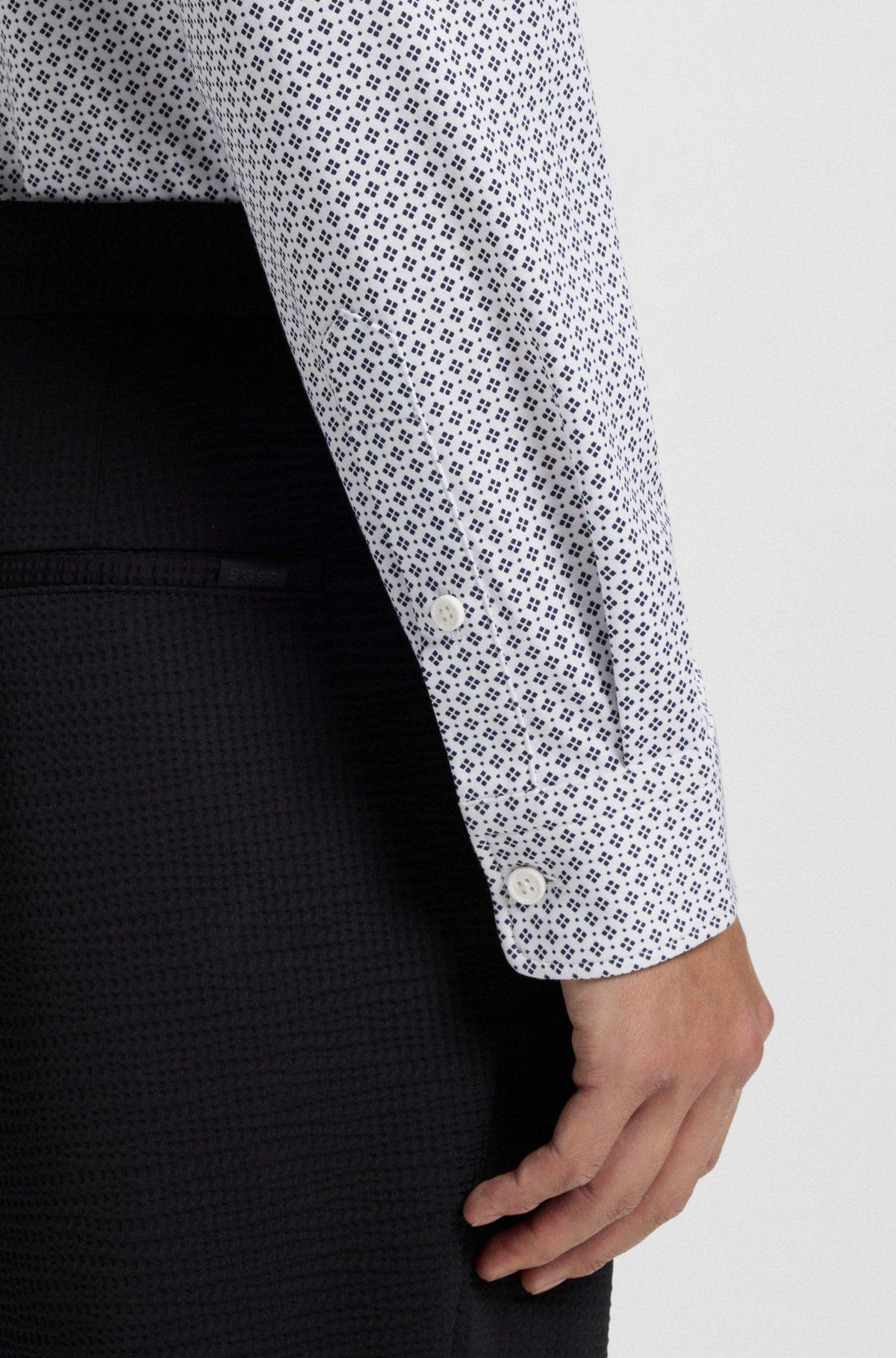 Slim-fit shirt in printed Italian cotton Product Image