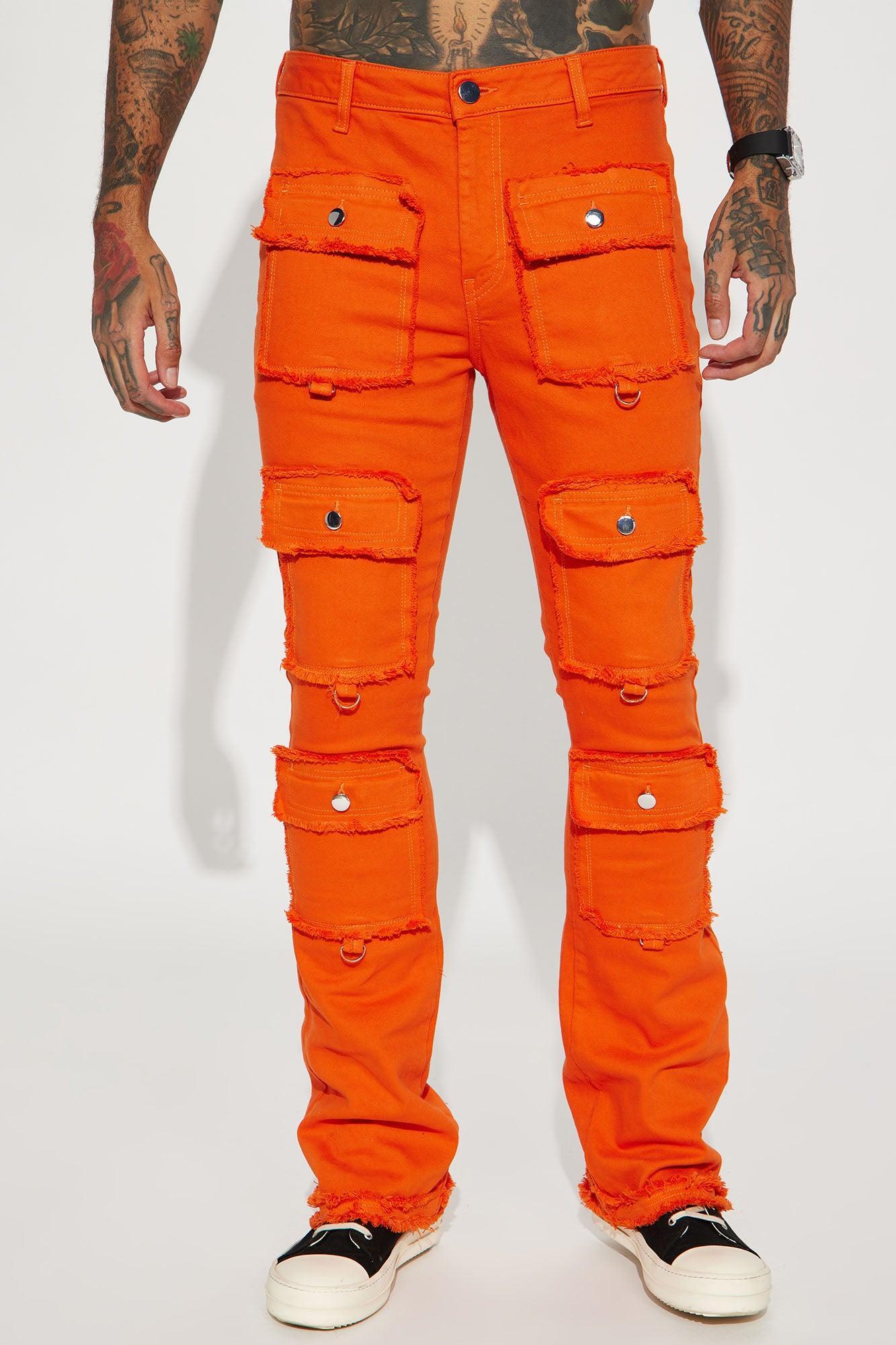 Fit Check Stacked Skinny Flared Pants - Orange Product Image