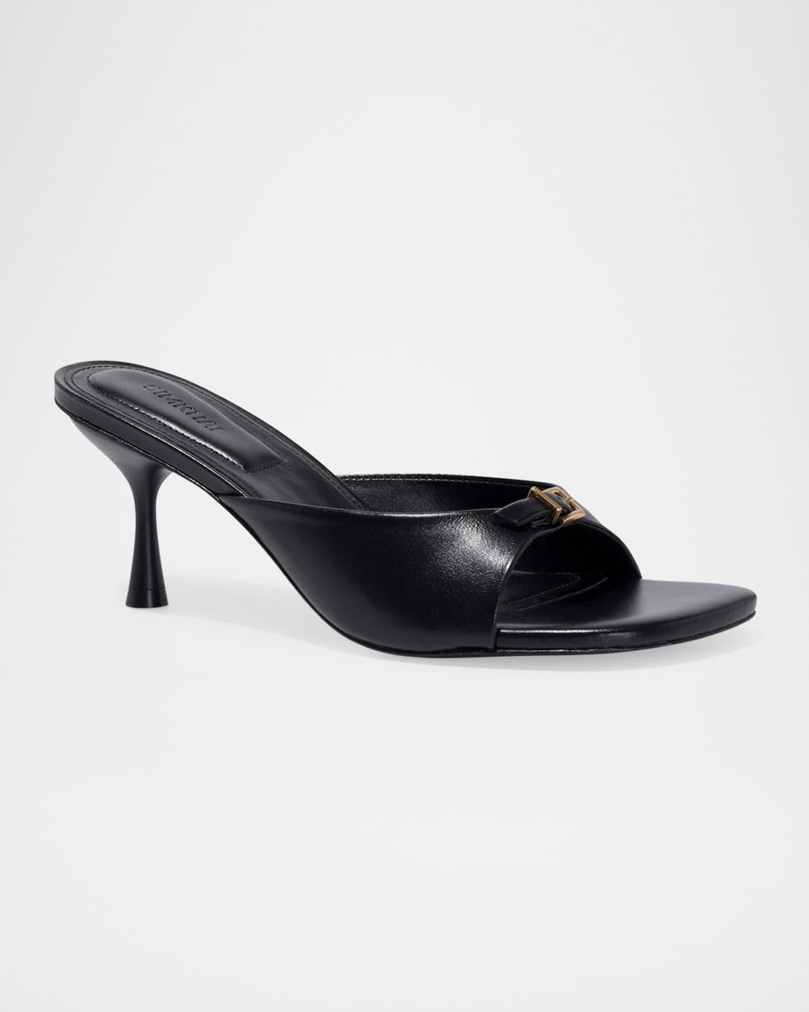 Carey Leather Buckle Mules Product Image