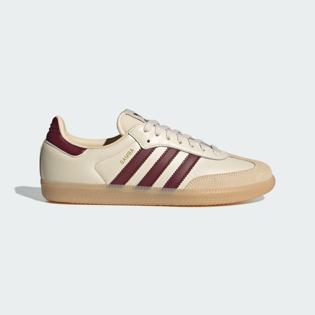 Mens adidas Samba OG Athletic Shoe - Wonder White / Shadow Red / Gum Product Image