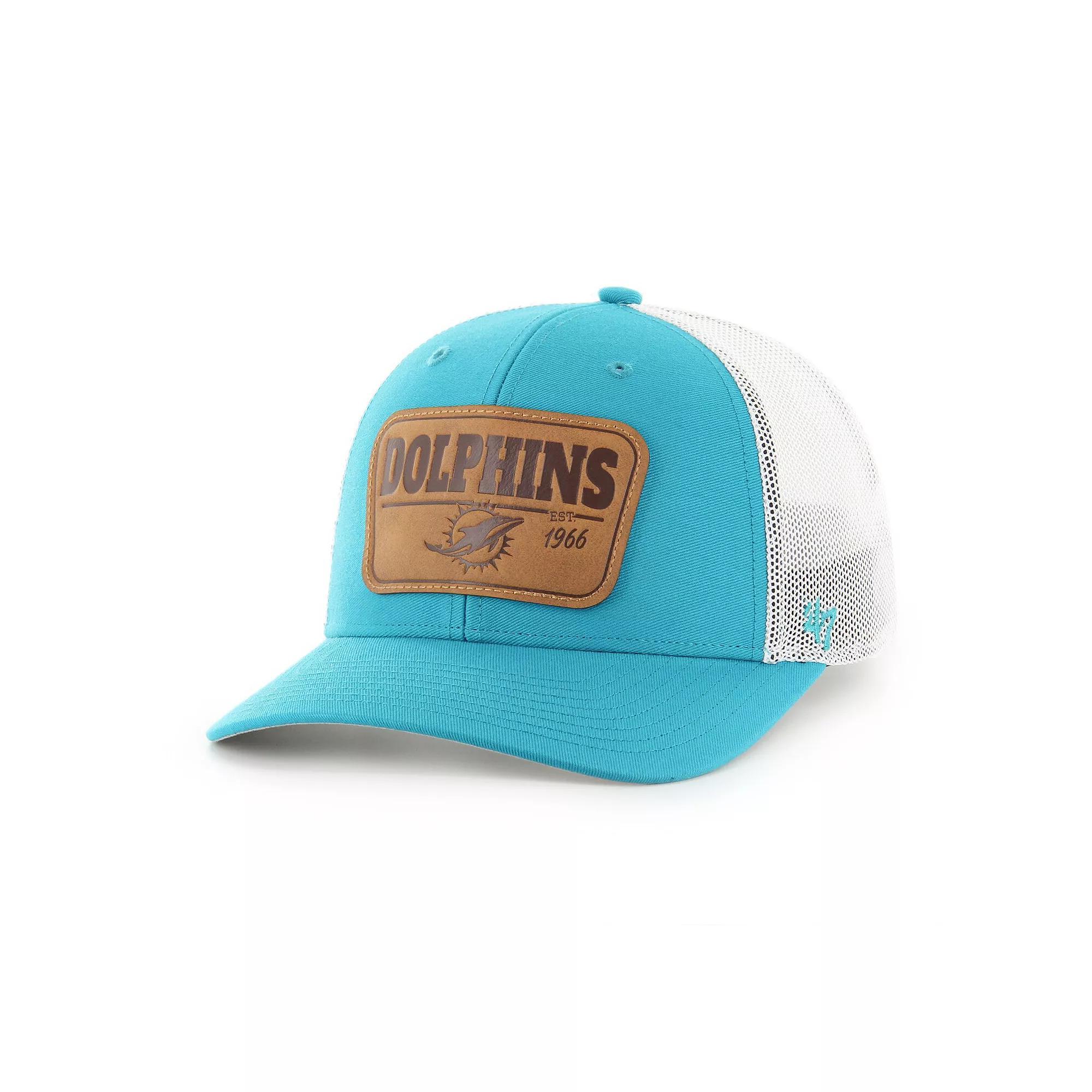 Men's '47 Aqua/White Miami Dolphins Thrash Trophy Flex Hat, Size: Medium/Large, Turquoise A Product Image