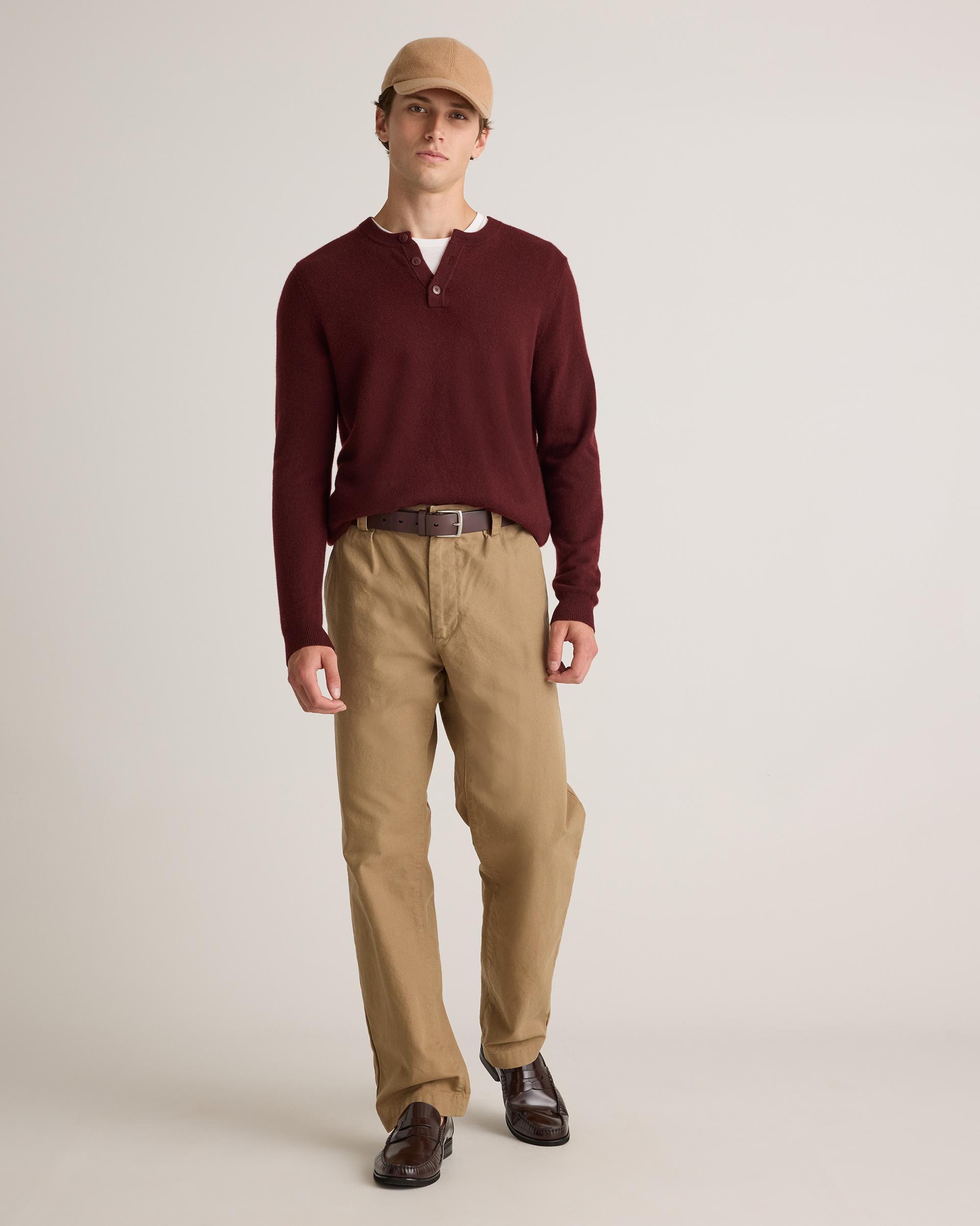 Quince | Men's Mongolian Cashmere Henley Sweater Product Image
