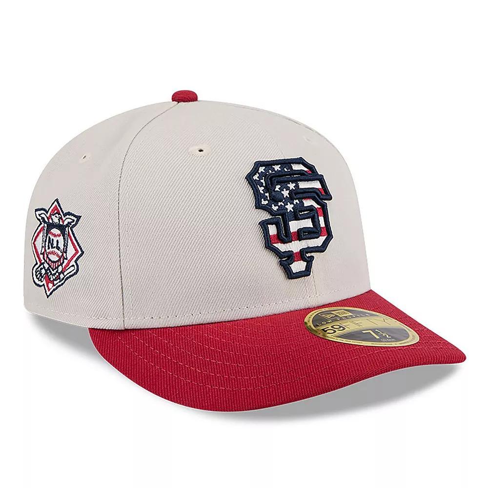 Men's New Era  Khaki/Red San Francisco Giants 2024 Fourth of July Low Profile 59FIFTY Fitted Hat, Size: 7, Beig K Product Image