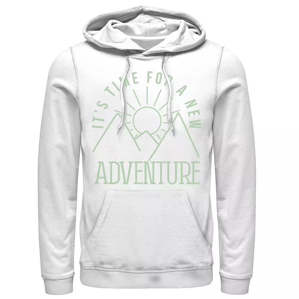 Men's It's Time For A New Adventure Line Art Hoodie, Size: XXL, White Product Image