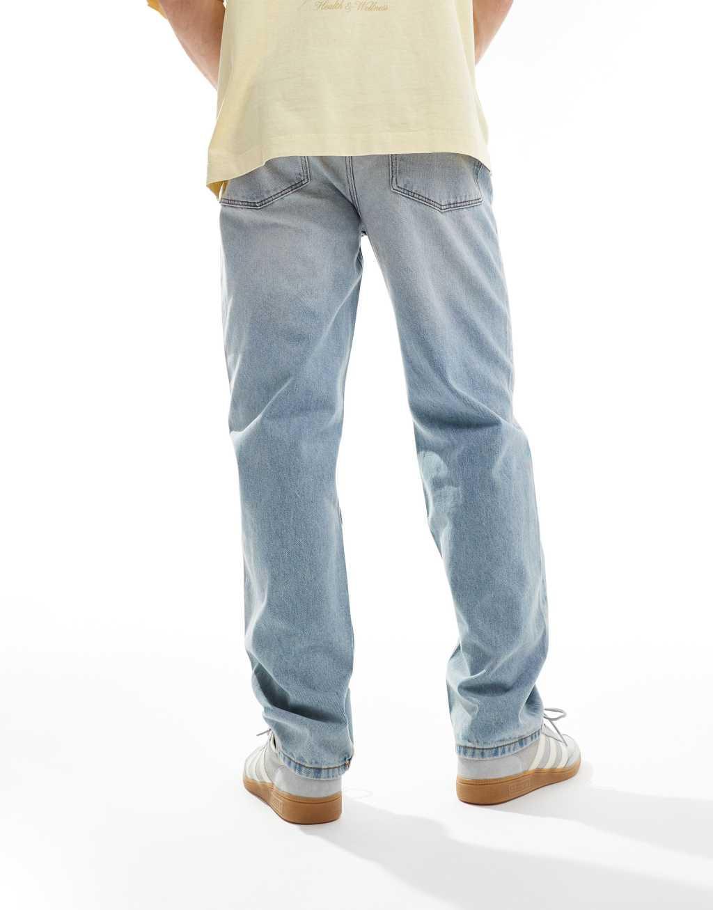 ASOS DESIGN straight leg jeans in lightwash Product Image