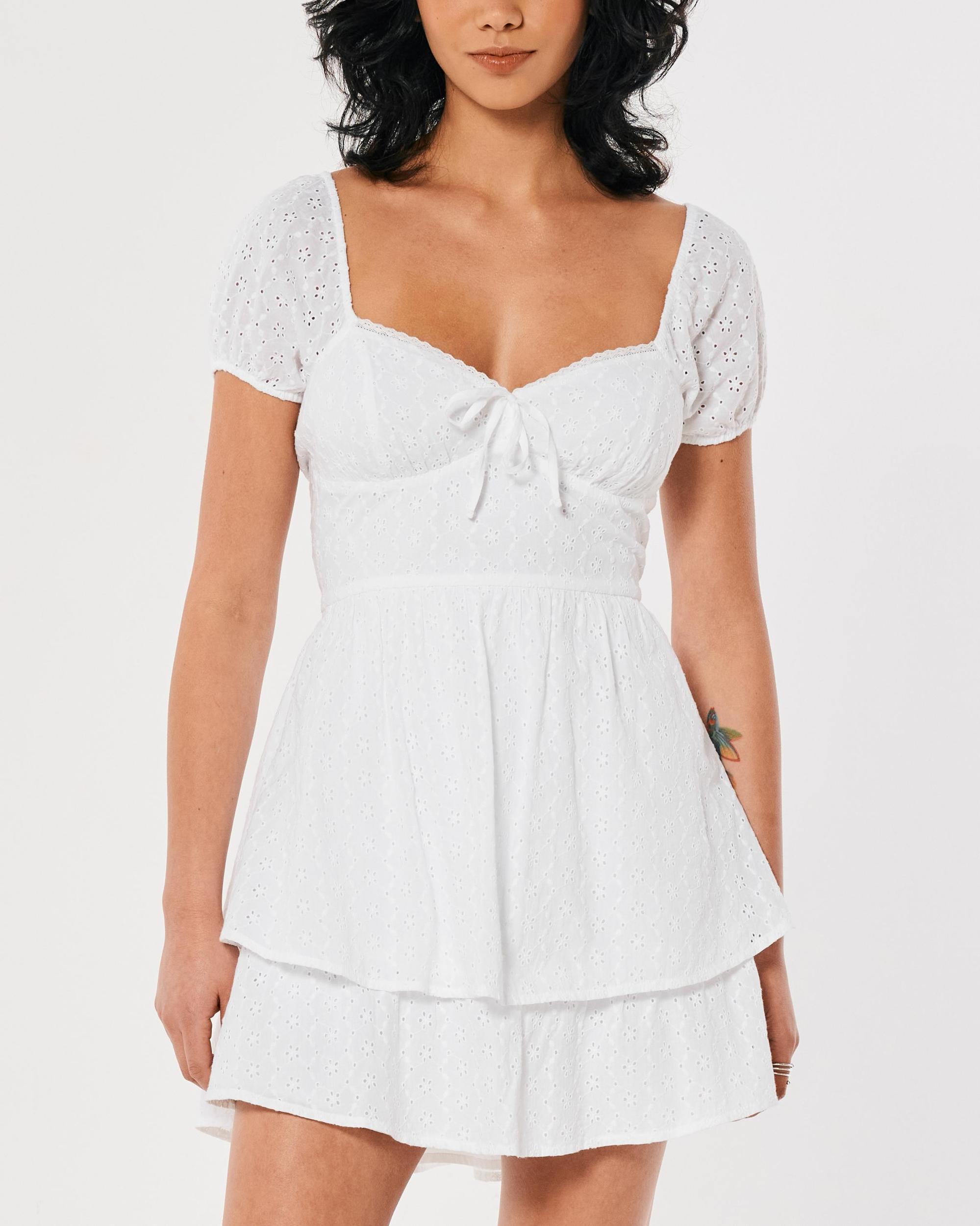 Tie-Back Double-Tier Short Dress Product Image