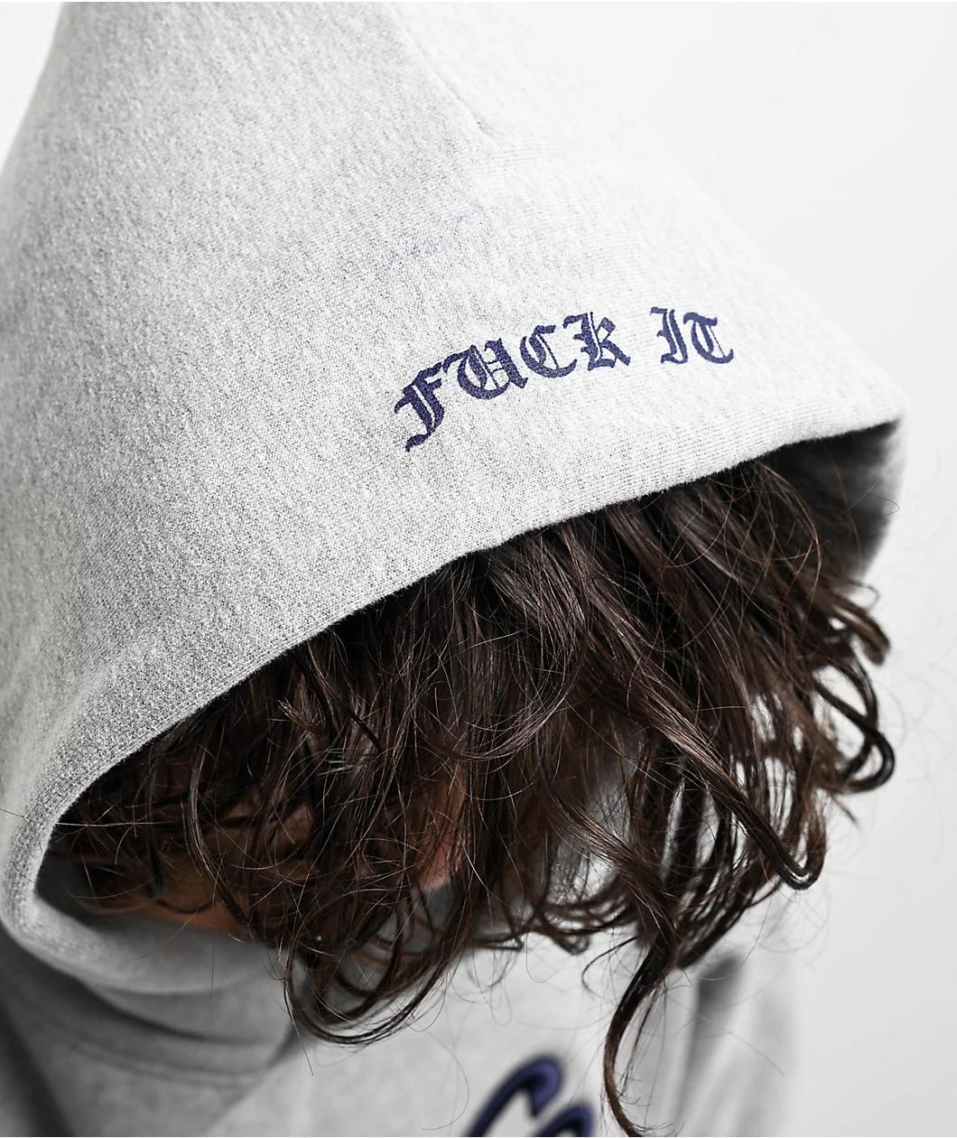 Shaka Wear Fuck It Grey Heavyweight Hoodie Product Image