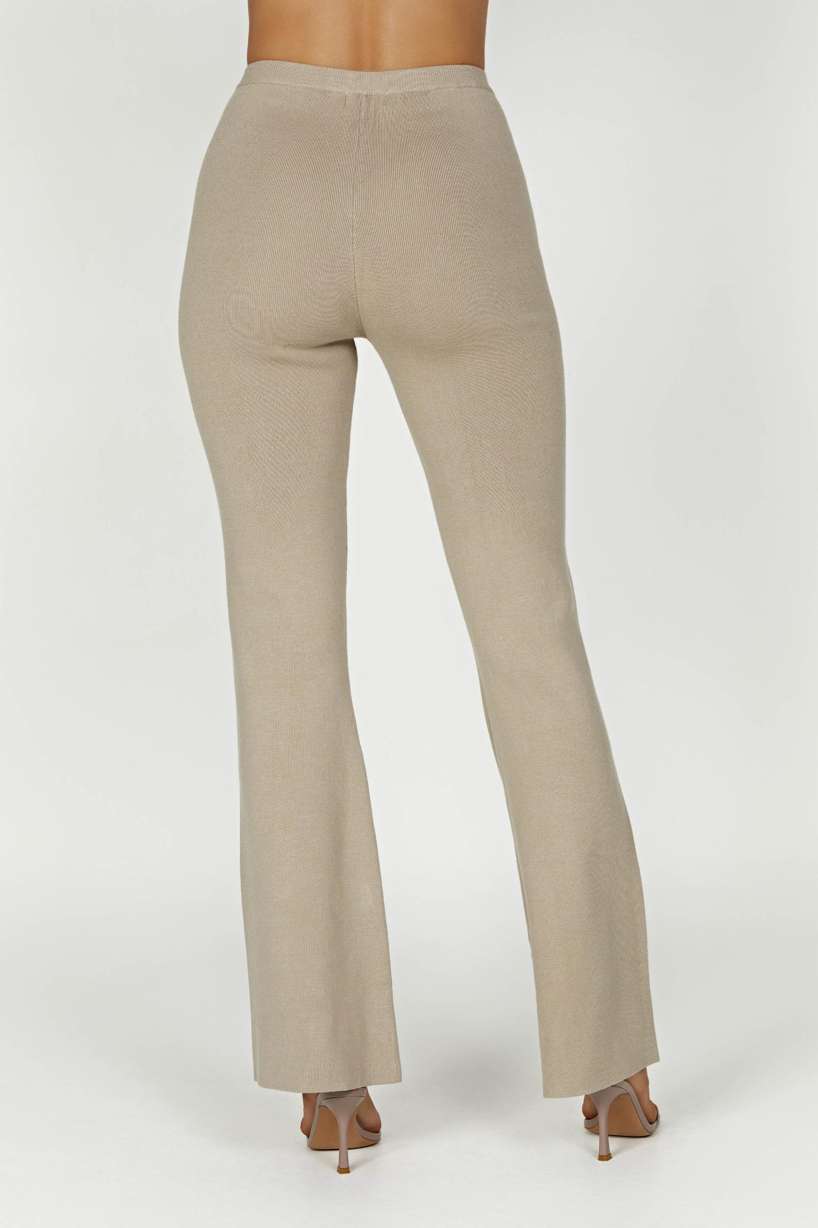Rosetta Flare Knit Pants - Taupe Product Image