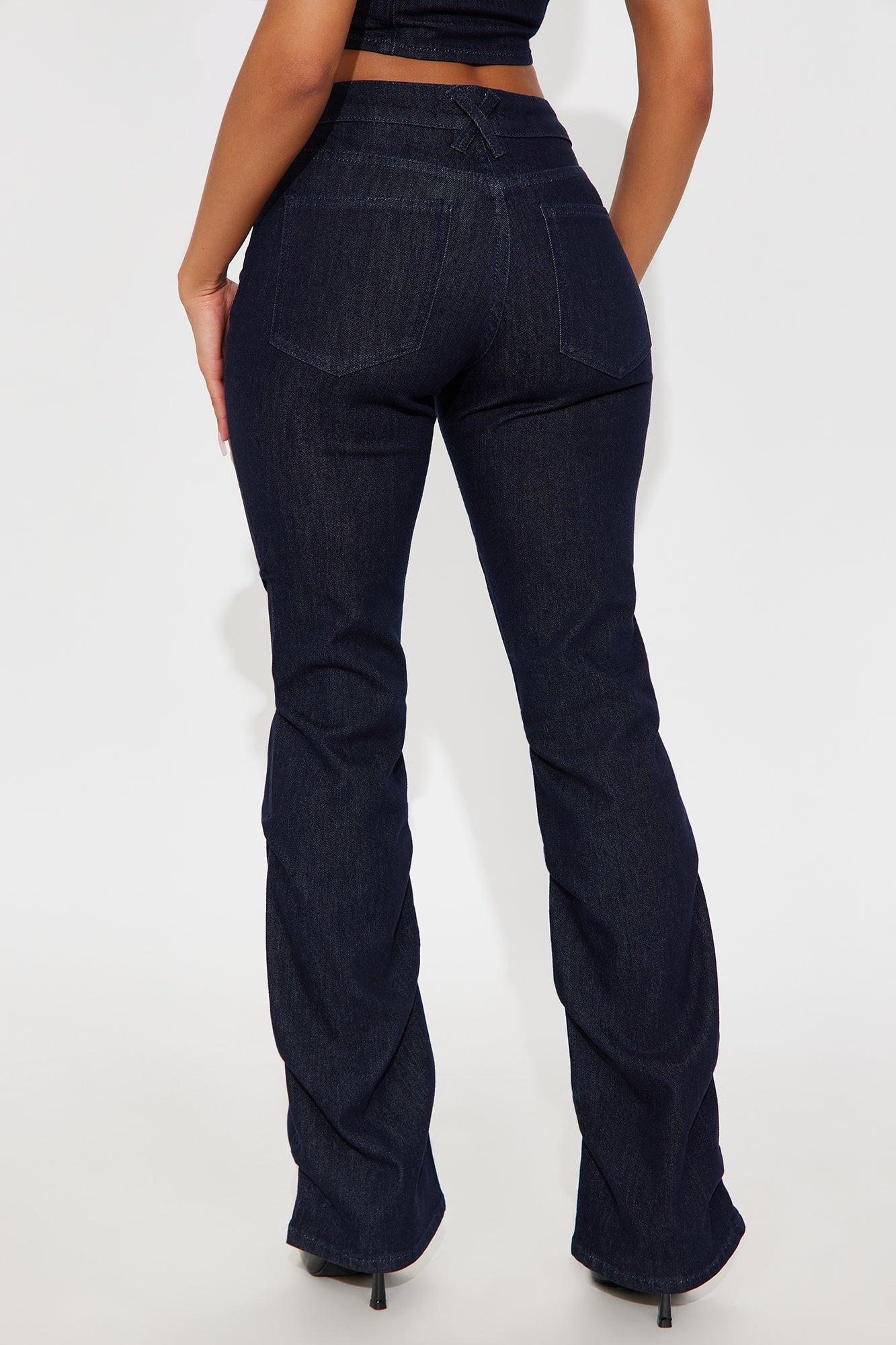 Clocked Out Low Rise Stacked Bootcut Jeans - Dark Wash Product Image