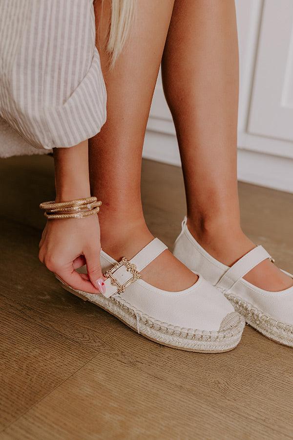 The Reagan Espadrille Flats in Cream Product Image