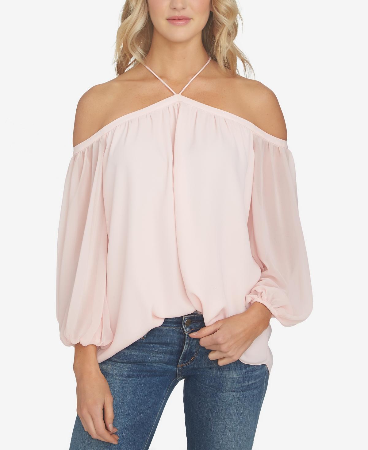 1.state Womens Off-The-Shoulder Halter Neck Blouse Product Image