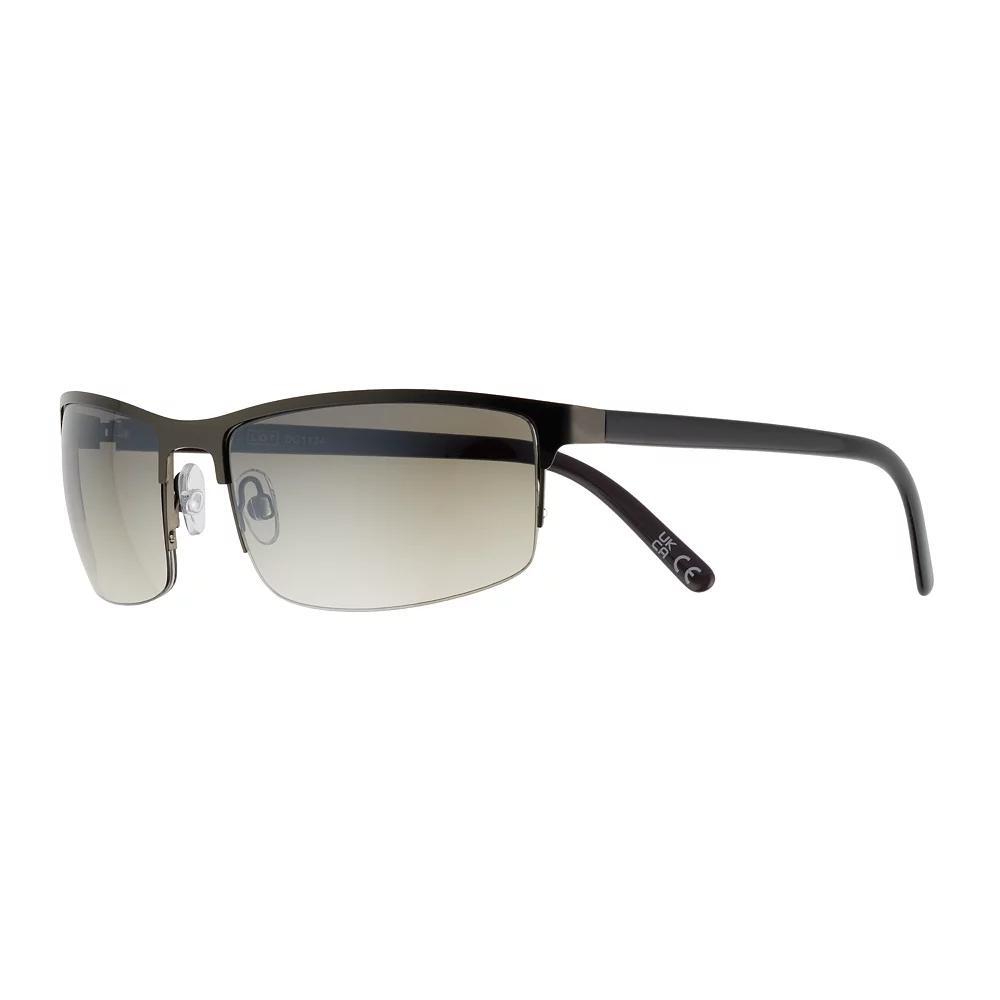Men's Sonoma Goods For Life® 61mm Metal Semi-Rimless Sunglasses, Grey Product Image