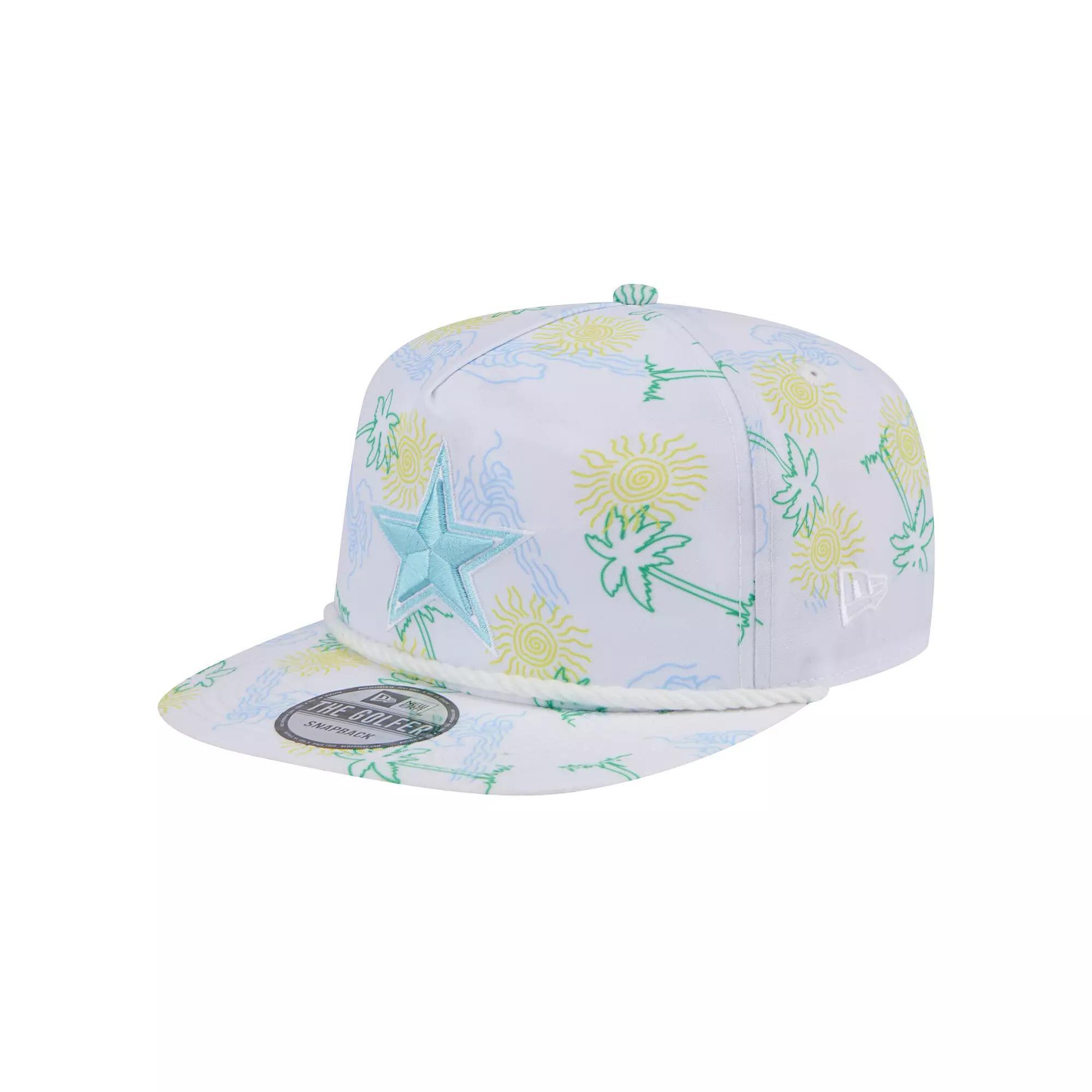 Men's New Era White Dallas Cowboys  Vacay Golfer Snapback Hat Product Image