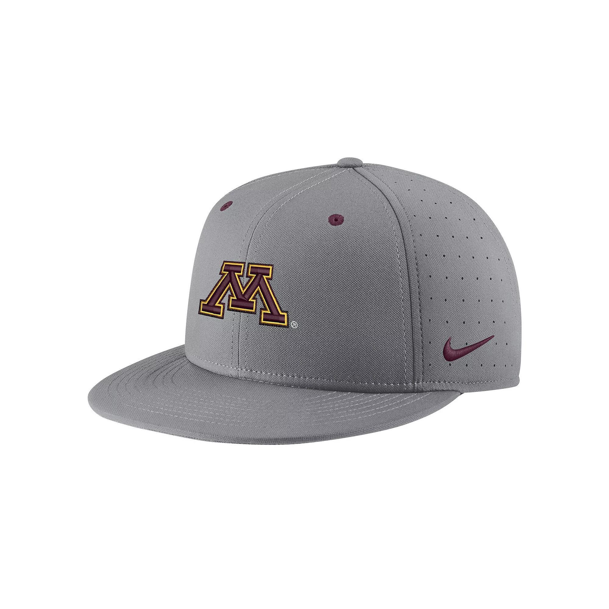 Men's Nike Gray Minnesota Golden Gophers USA Side Patch True AeroBill Performance Fitted Hat, Size: 7 1/8, Grey Product Image