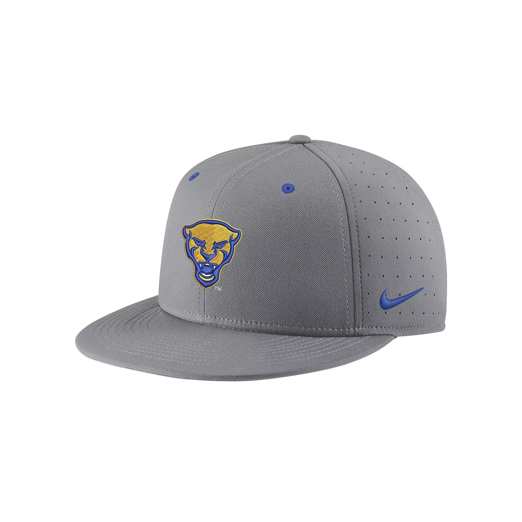 Men's Nike Gray Pitt Panthers USA Side Patch True AeroBill Performance Fitted Hat, Size: 7 1/2, Grey Product Image