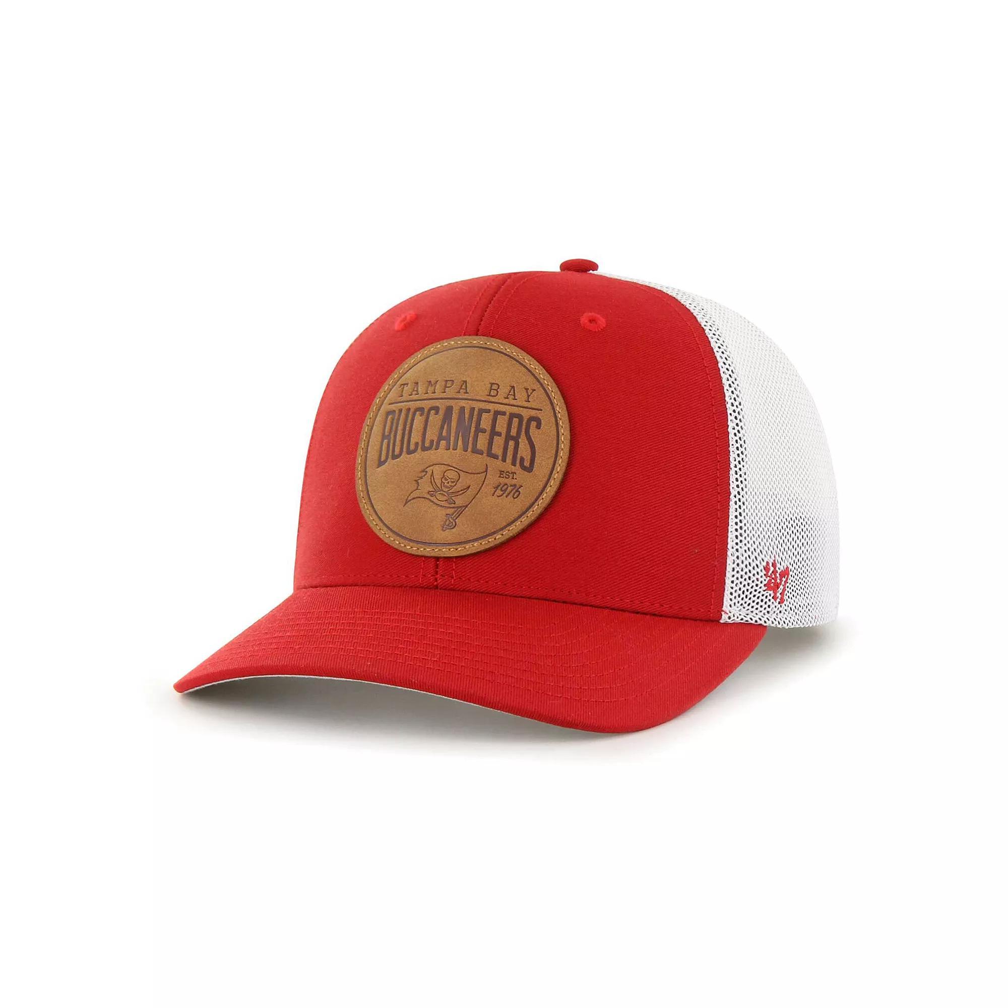Men's '47 Red Tampa Bay Buccaneers Leather Head Flex Hat, Size: Large/XL Product Image