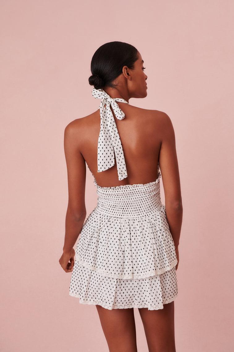 Deanna Halter Polka Dot Dress Product Image