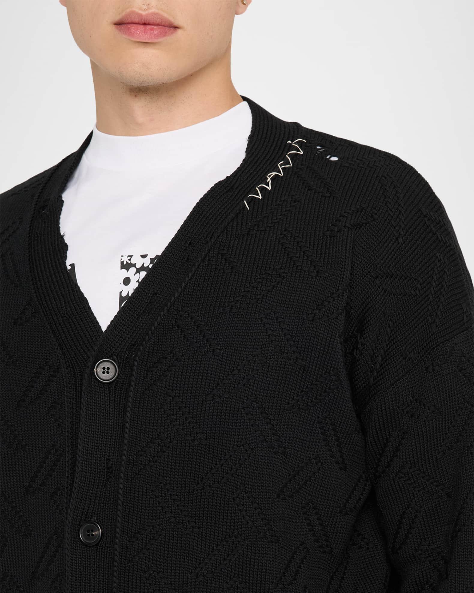 Mens Cotton Knit Shoulder-Logo Cardigan Product Image